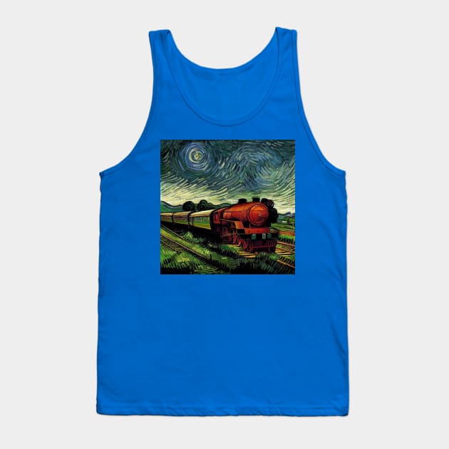 Starry Night Wizarding Express Train Tank Top by Grassroots Green